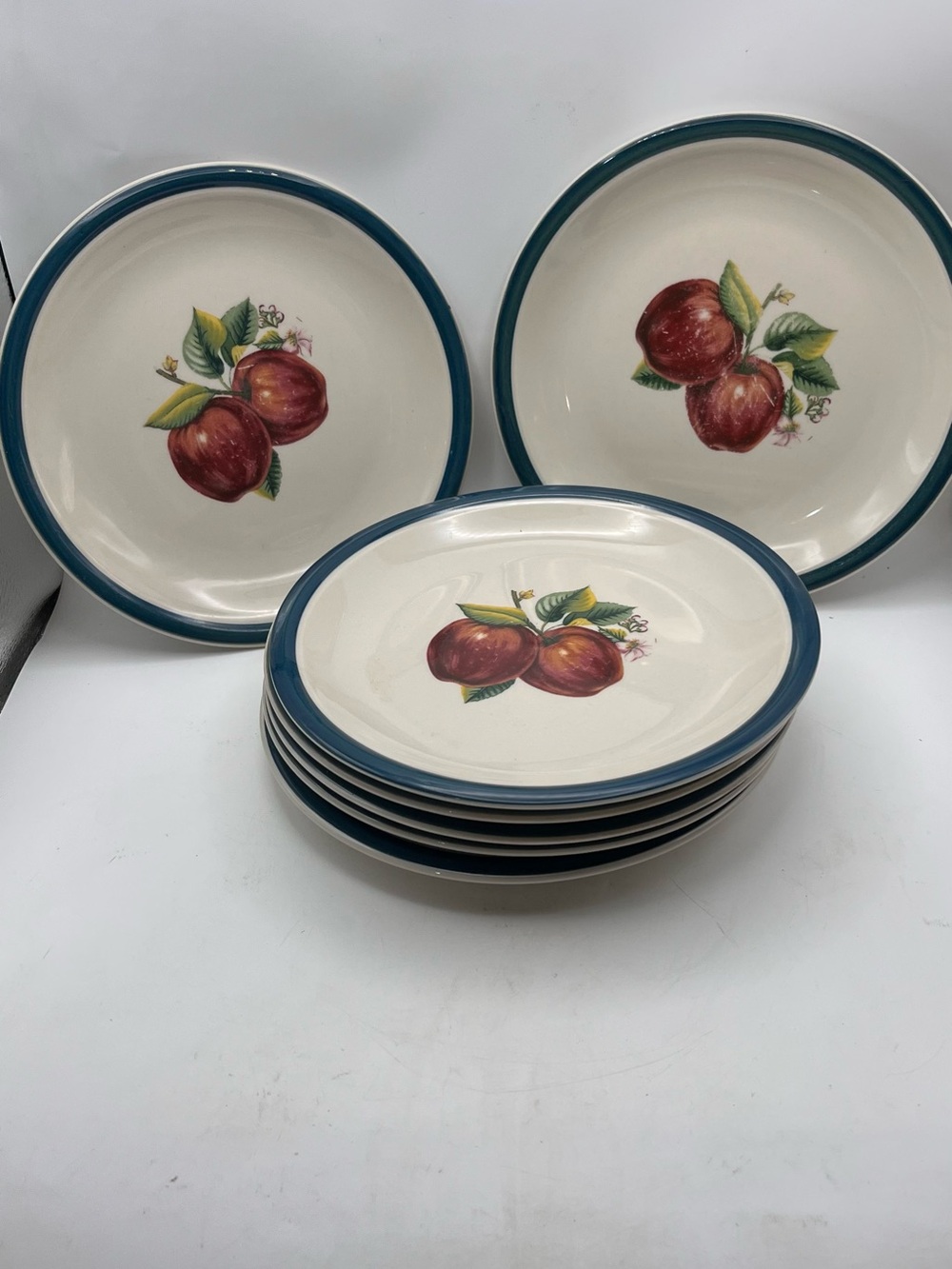 Vintage Casuals by China Pearl APPLE Salad Plate 7.5” ~ Set Of 7